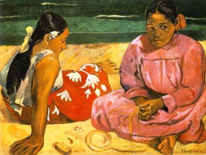 Gauguin, Due tahitiane sulla spiaggia